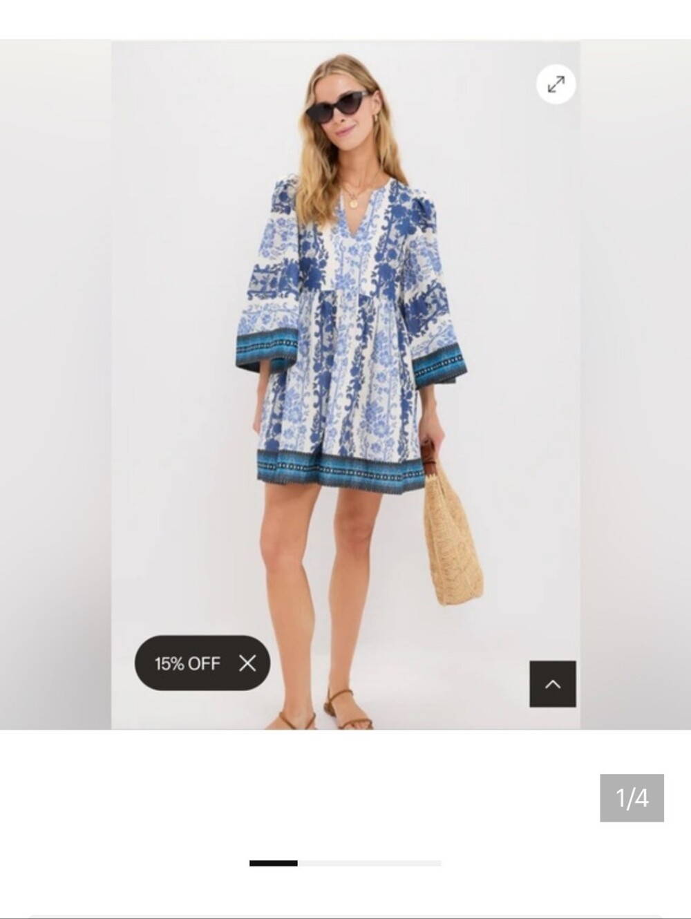 Tuckernuck Bondi Blues Cotton Voile Izzie Dress XXXL